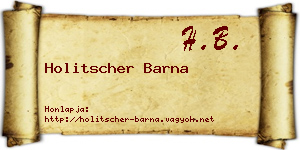 Holitscher Barna névjegykártya